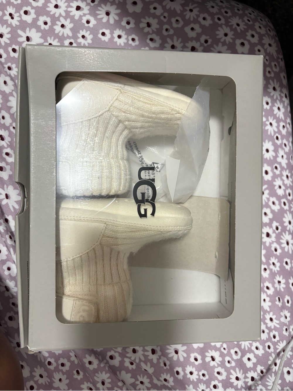 Baby UGG Cream Knit Ankle Boots